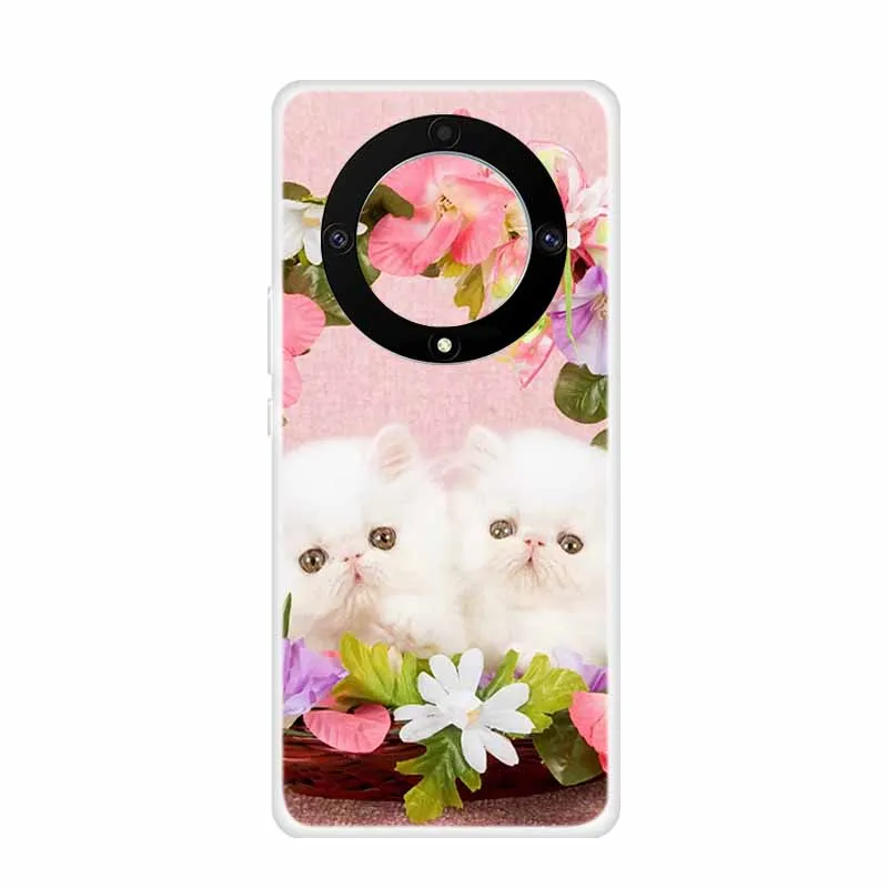 غطاء هاتف لهاتف Honor Magic5 Lite 5G حافظة عصرية من السيليكون الناعم من مادة البولي يوريثان الحراري الرائعة لهاتف Huawei Honor Magic 5 Lite 2023 Cat