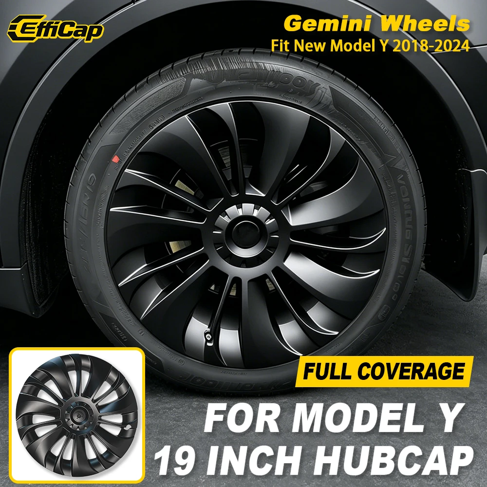 

4PCS Hub Cap For Tesla Model Y Performance Replacement 19 Inch Gemini Wheel Cap Automobile Full Rim Cover Accessories 2018-2024