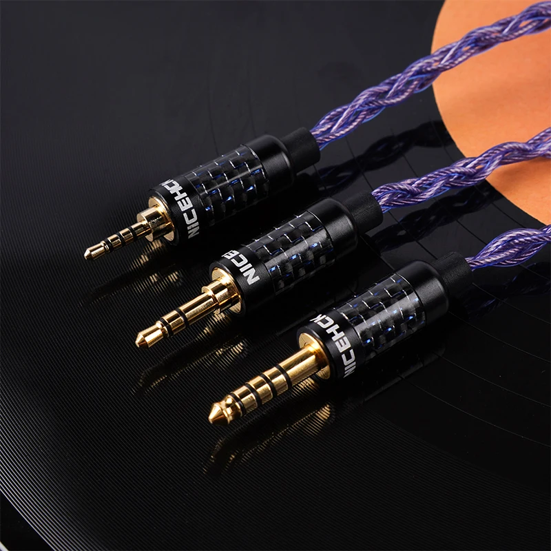 NICEHCK SpaceAuAg سبائك الذهب والفضة + سبائك المستوردة النحاس ياربود استبدال كابل 3.5/2.5/4.4 مللي متر MMCX/2Pin لرباعية Kailua IEM