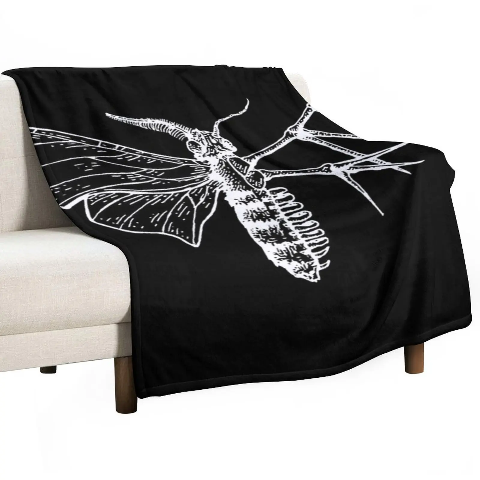 

moth body anatomy skeleton Throw Blanket blankets ands Decorative Beds Thins Blankets