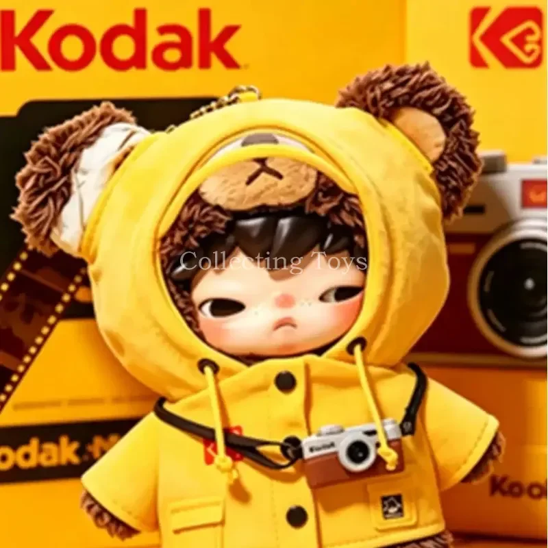 

Genuine Pop Mart Hirono Kodak Brown Bear Ear Raincoat Style Vinyl Plush Pendant Korea Keychain Collaboration Collectible Hanging