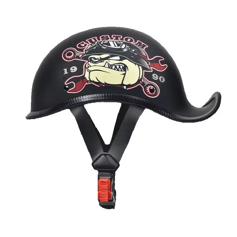 High Quality Motorcycle Ultra Light Cruise Helmet Summer Riding Half Helmet Retro Scoop Helmet Motorcycle Upturned Tail Helmet