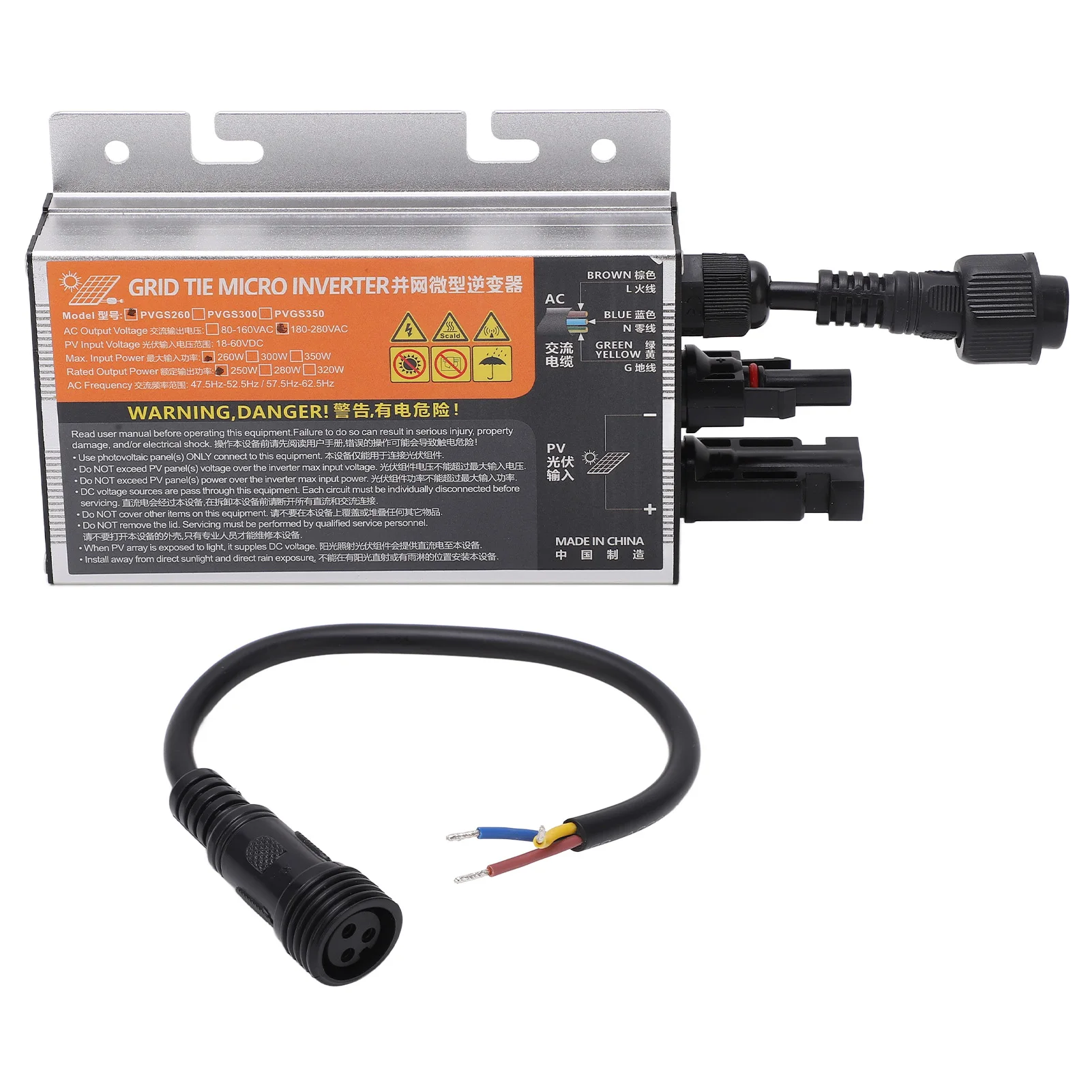 

PVGS Solar Micro Grid Tie Inverter Solar Power PV Inverter Power Inverter 18‑60V Solar PV Inverter