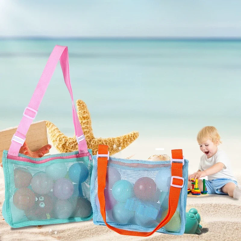 

Kids Beach Toy Storage Bag Large Mesh Backpack Sandproof & Drainable Organizer for Sand Play Travel Pool Park