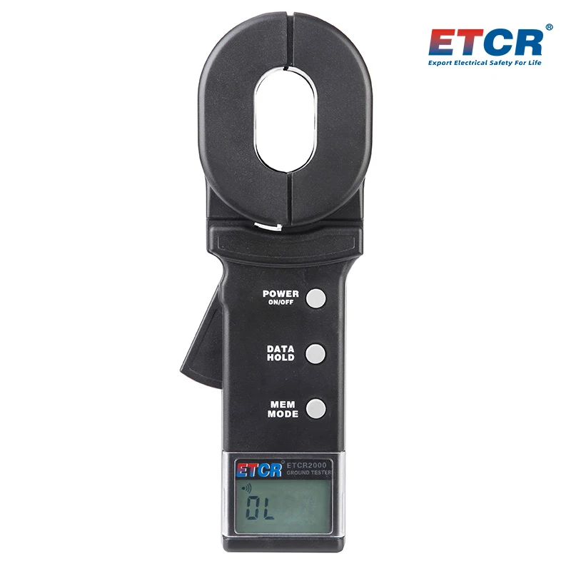 ETCR2000 Ground Earth Resistance Meter Tester Digital Clamp Meter With Data Storage Function Alarm System Range 0.01~1000Ohm