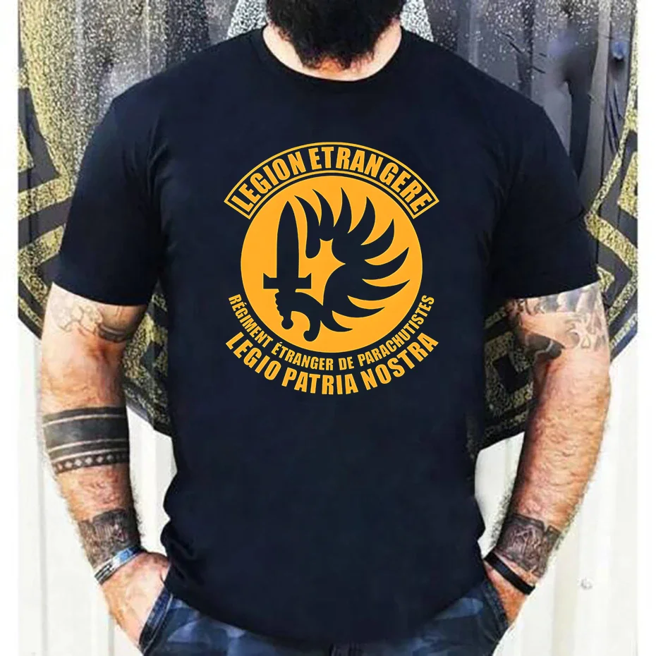 Legion Etrangere Logo Honor & Fidelity French Foreign legion T-Shirt Summer Cotton France Military Army Men's T Shirt New S-3XL