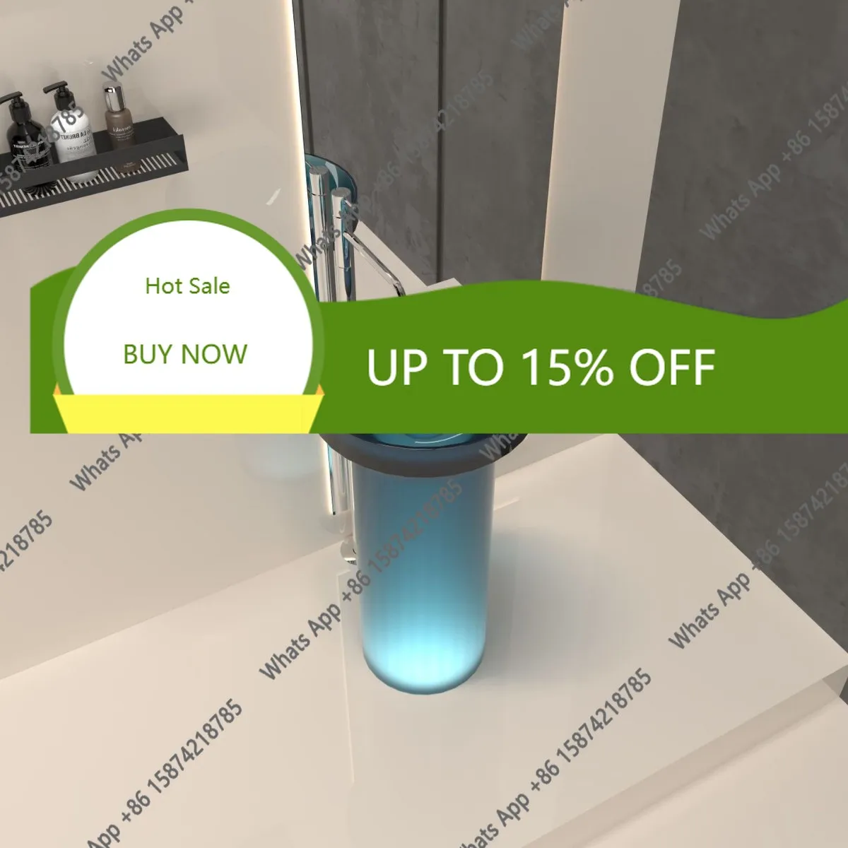 X Floor Standing Washbasin Artistic Washbasin, For Homestays, Hotels, Bathroom Lighting Luxury Transparent Resin Column Basin De