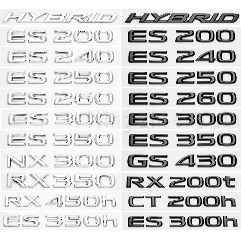 QA FOR Lexus ES260 ES200 IS250 GS300 GX400 NX300 RX350 RX450h LX570 LM350 LS600h Rear Trunk logo ABS modified upgraded letter lo
