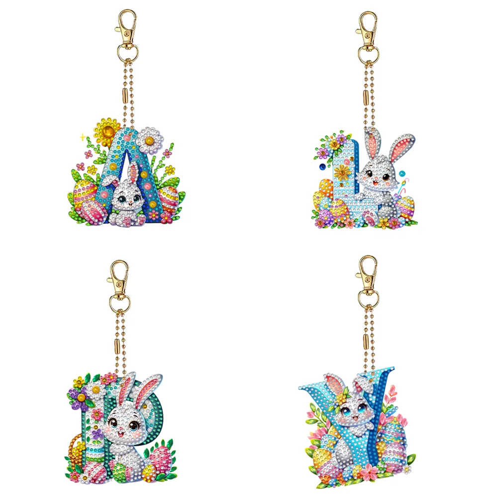 

PET Double Sided Special Shaped Easter Alphabet DIY Diamond Painting Keychain