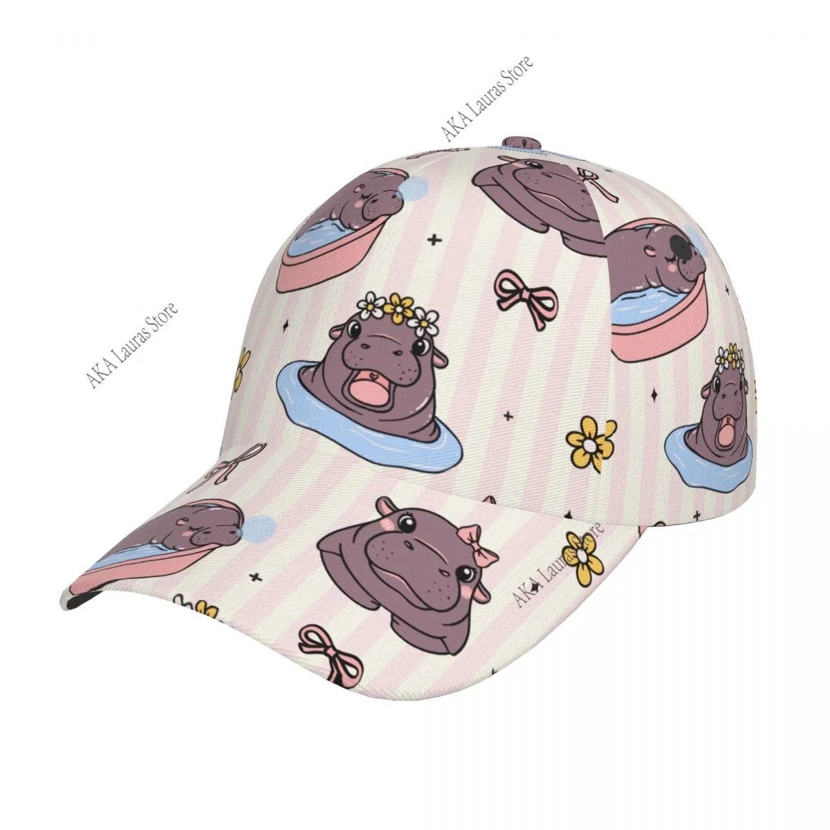 Cute Baby Hippo Baseball Cap Hat for Men Women Hip Hop Hats Trucker capUnisex