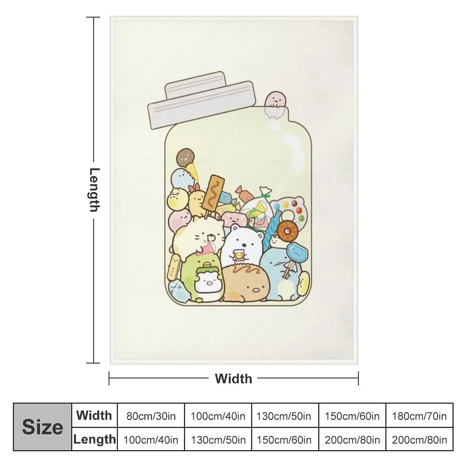 Sumikko Gurashi In a Jar Throw Blanket couch cozy soft plush fuzzy picnic outdoor blanket