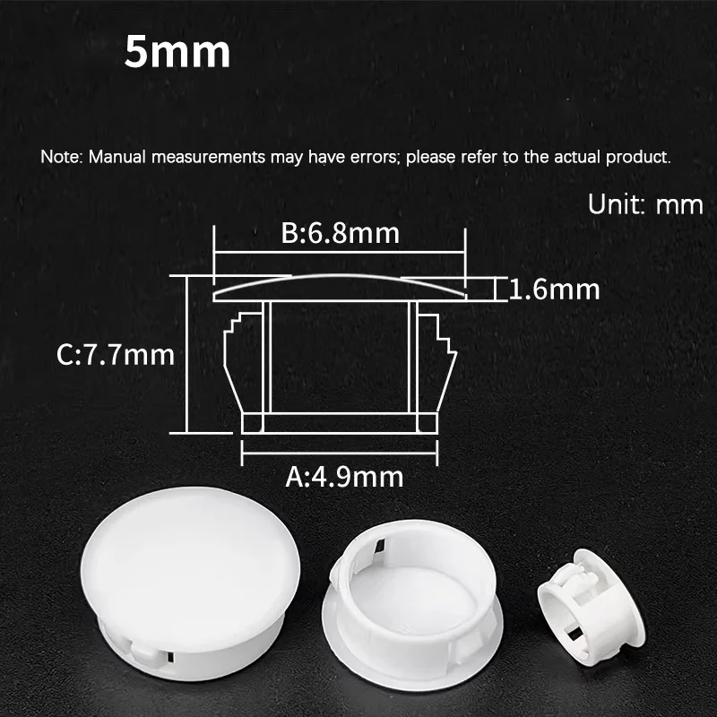 10-50pcs HP6/8/9/11/18/28/35/38mm Nylon Snap-in Hole Plugs Plastic Screw Covers Panel Security Door Hole Plugs