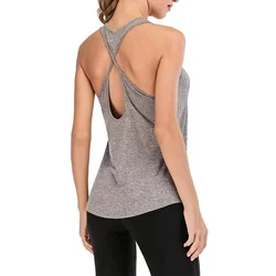 Women Yoga Tops Loose Thin Sports Vest Breathable Sleeveless T-shirt Gym Fitness Running Shirts Girls Sexy Tank Tops New