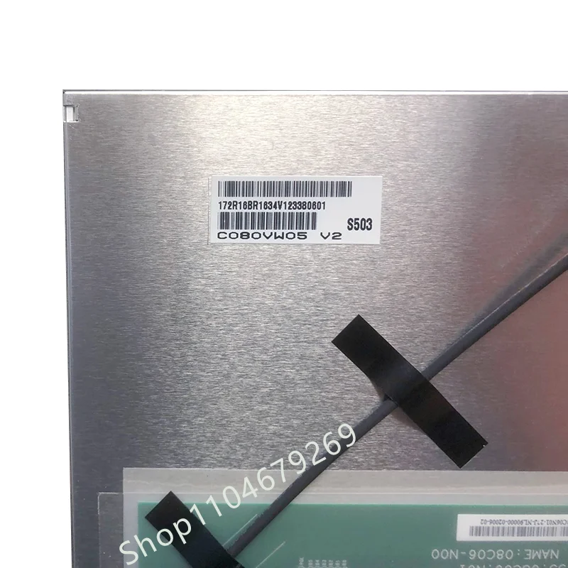 C080VW05 V2 8-calowy wyświetlacz TFT LCD LED 800x480 lcd do nawigacji samochodowej centralnego sterowania wewnętrznego ekranu 100% probado