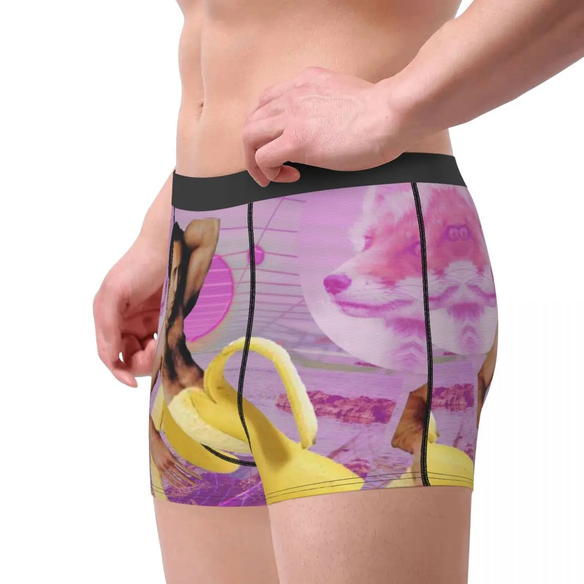 Funny Boxer Nicholas Cage Banana Vaporwave Shorts Panties Briefs Man Underwear Summer Funny Meme Soft Underpants for Male S-XXL