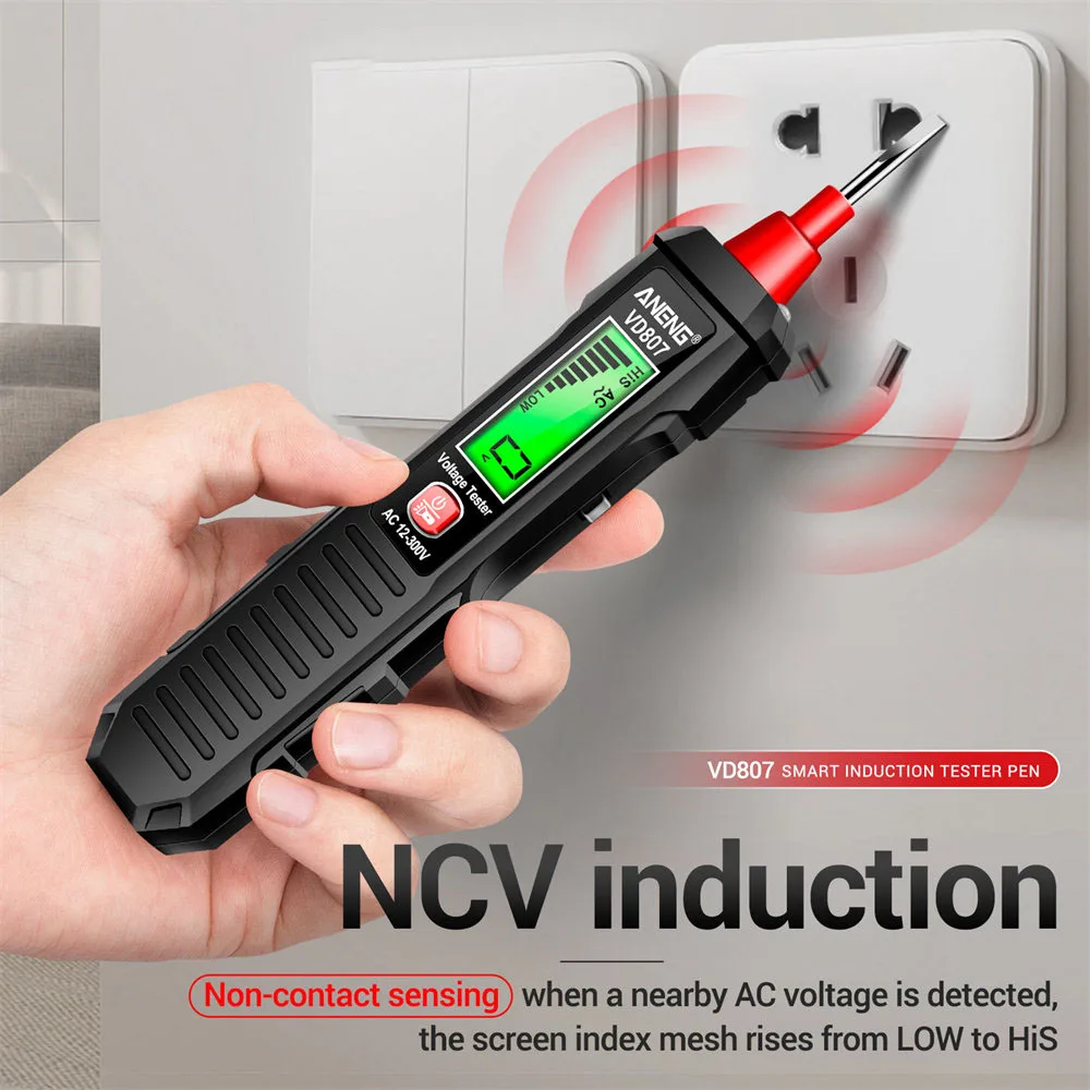 VD807 Digital Voltage Detectors Electric Tester Pen AC 20~1000V Portable Screwdriver Indicator NCV Electroprobe Tools