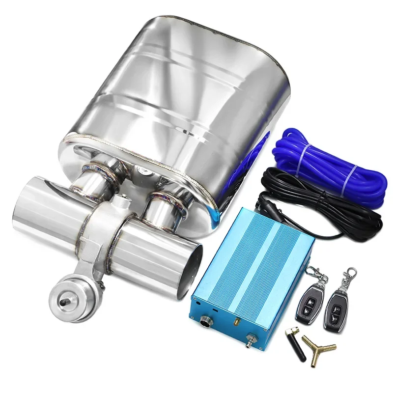 

Universal 2 2.5 2.76 3 Inch Valved Muffler Valvetronic Exhaust Tip Electronic Vacuum Controller Vacuum Double Outlet Valve Drum