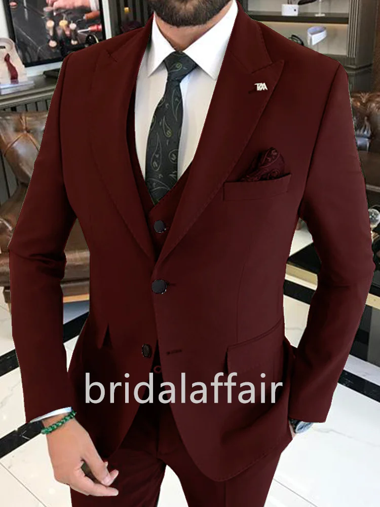 

Bridalaffairr Suit Men's 2 pieces Casual Tuxedos For Wedding Business (Blazer+Pant) Slim Fit Groom Trendy British