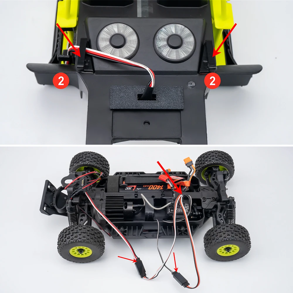 YEAHRUN Top and Bottom Magnetic Attachment Kit for 1/14  ARRMA Mojave GROM Desert Buggy Model Car Accessories