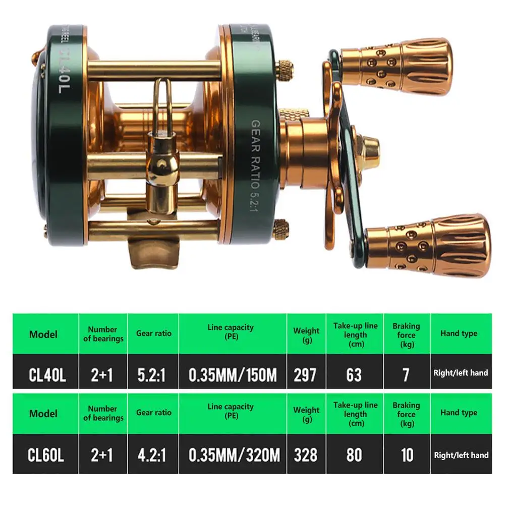 

Anti-corrosion Cl40/cl60 Baitcasting Fishing Reel For Salmon Trout Low Noise Fishing Tackle For Fishing Enthusiasts