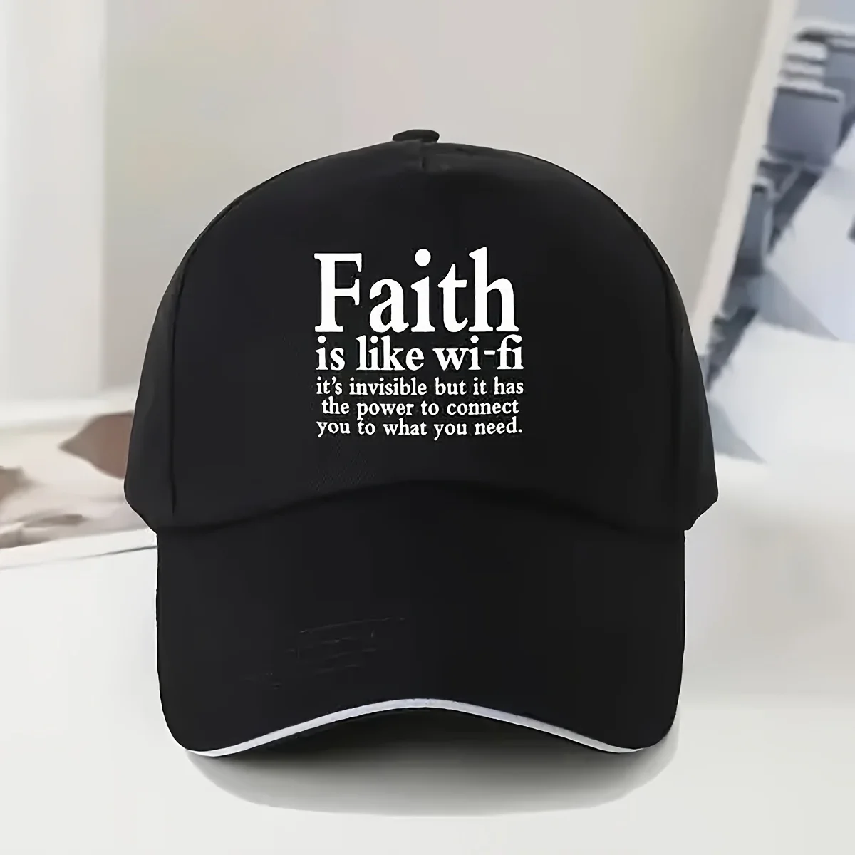 Boné de beisebol casual masculino com alças ajustáveis, tecido de poliéster leve, adequado para aniversários ou qualquer ocasião especial