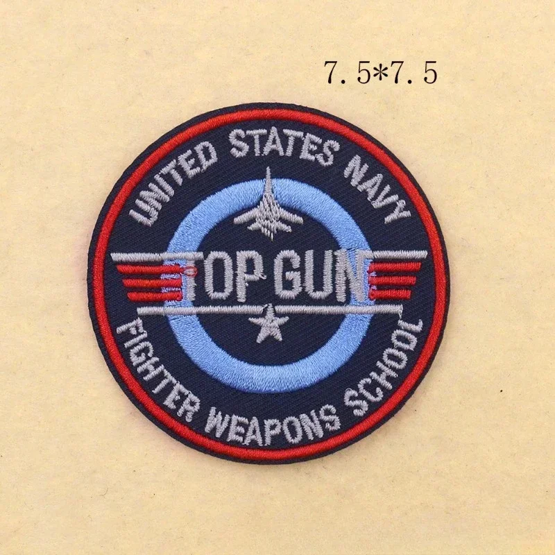 Air Force Letter Top Gun Us Badge Embroidery  DIY Cloth Sticker Movie Ironing Clothing Accessory for Hat/cloth/shoes