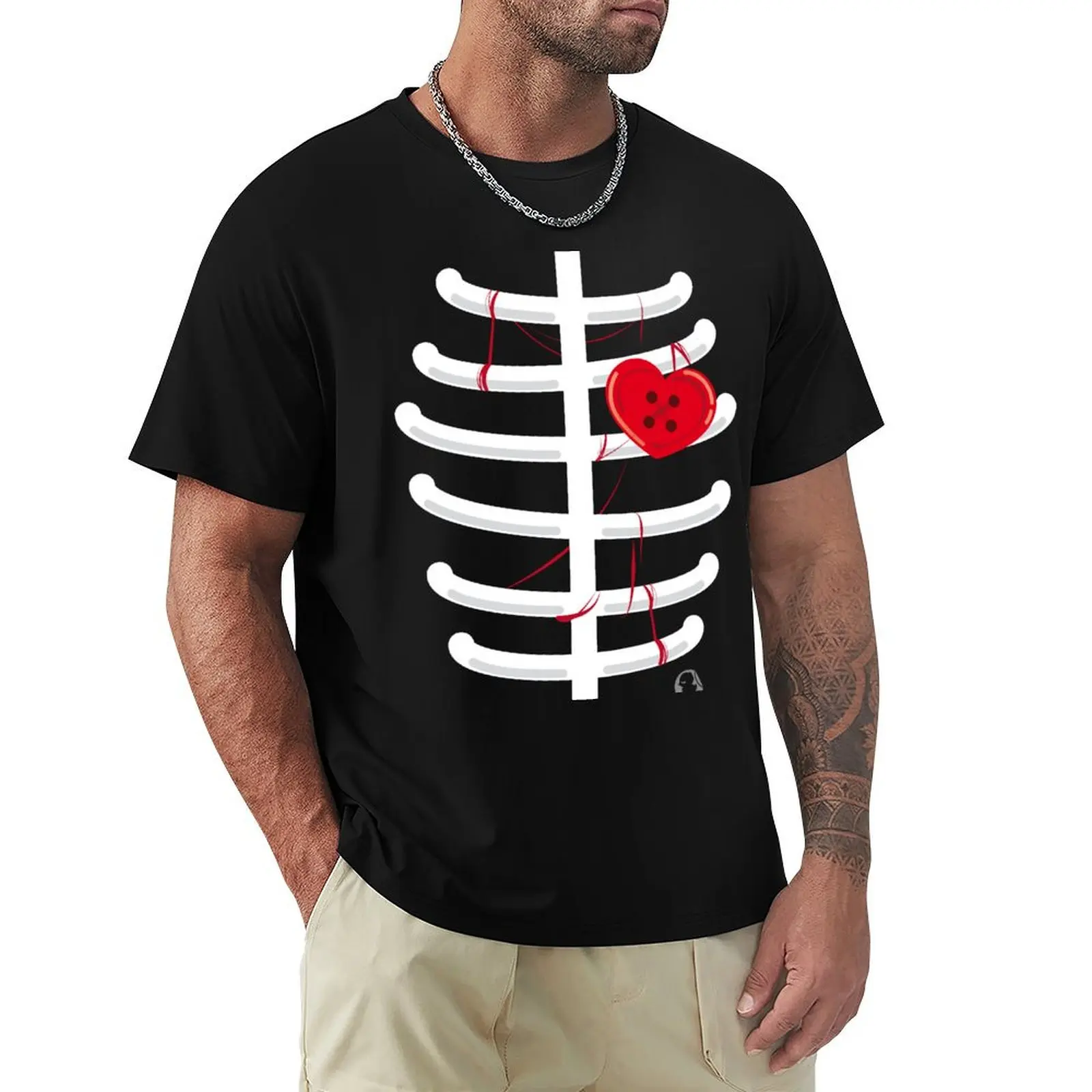 

heart.shaped.button T-Shirt designer shirts plus size tops T-shirts oversize Men's t-shirt