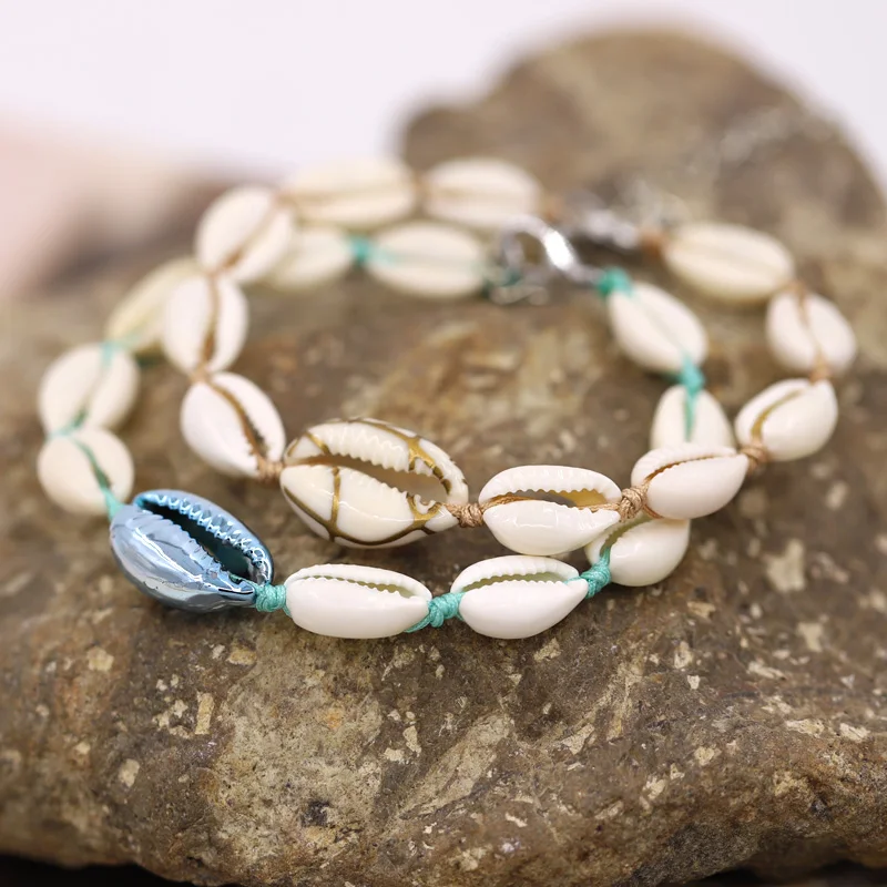 10Pieces Boho Handmade Jewelry Anklets for Women Shell Foot Chain Anklet Bracelet Summer Beach Barefoot Sandals Accessories
