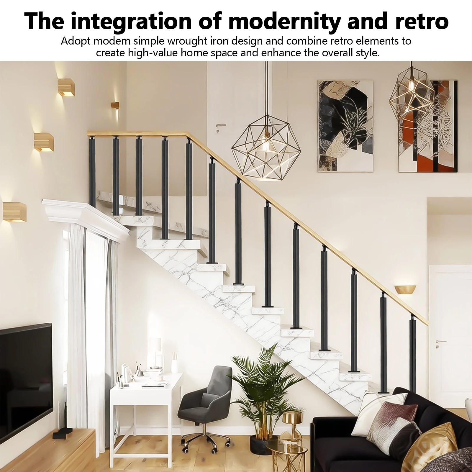 

Опора для лестничных перил 35/37 дюймов с комплектом крепежа 270 ° Регулируемый (поручень в комплект не входит) для террасы, балкона и веранды