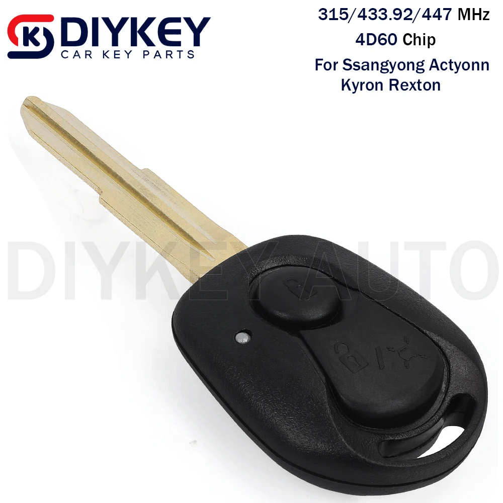 DIYKEY استبدال 2 أزرار مفتاح السيارة عن بعد فوب 315 ميجا هرتز / 447 / 433.92 ميجا هرتز 4D60 رقاقة ل سانج يونج أكتيون كيرون ريكستون