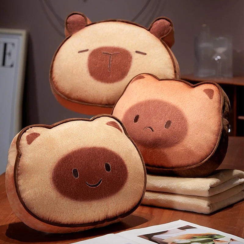 Lovely Animal Pillow Sleeping Cushion Stuffed Soft Sofa Back Pillow Birthday Gifts Cartoon Toast Capybara Cat Plush Toys