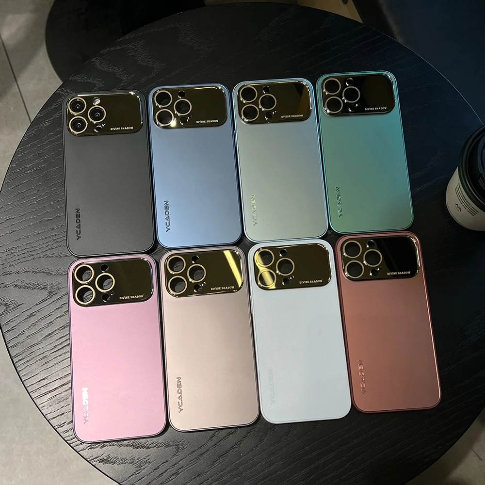 ممتاز اليد يشعر الفاخرة نافذة كبيرة جراب هاتف آيفون 16 15 14 13 12 11Pro ماكس ماتي مطلي عدسة الغطاء الواقي #3