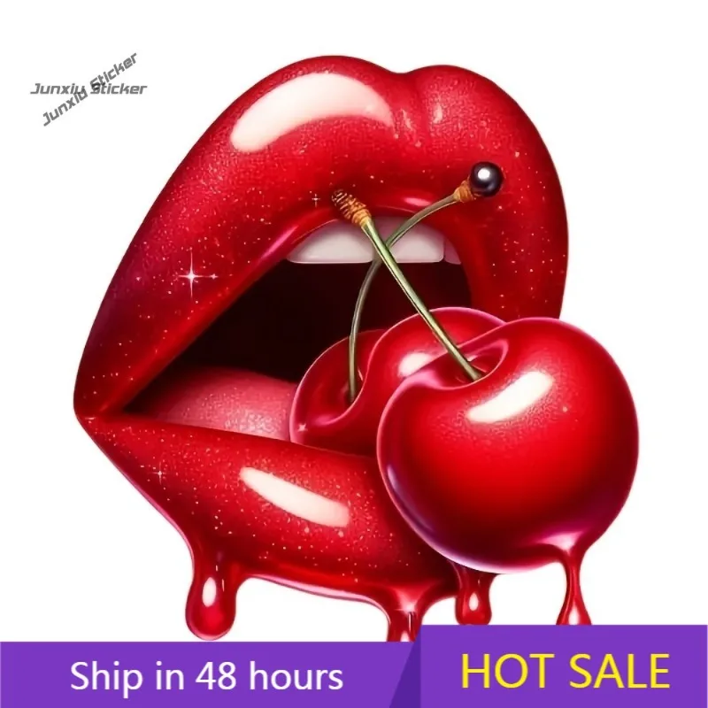 

Charming Red Lips Cherry Vinyl Sticker- Suitable, Trucks, Motorcycles, Walls- Self-Adhesive Sticker, Single Use- Can Be Applied