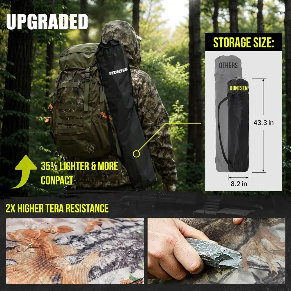 أعمى صيد شفافة 360 درجة - خيمة مموهة محمولة خفيفة الوزن تتسع لـ 2-3 أشخاص مع حقيبة حمل، مناسبة لـ #4