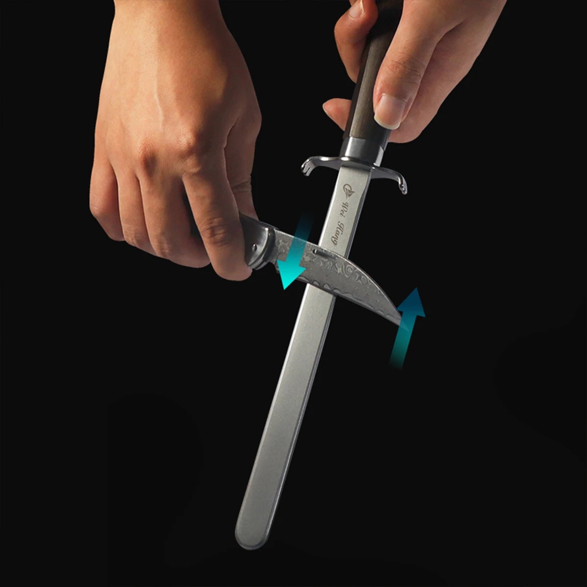 Sharpening Rod High-density Emery Grit With Alloy Guard,Kitchen Gadgets Slaughterhouse Butcher Household Knife Sharpener