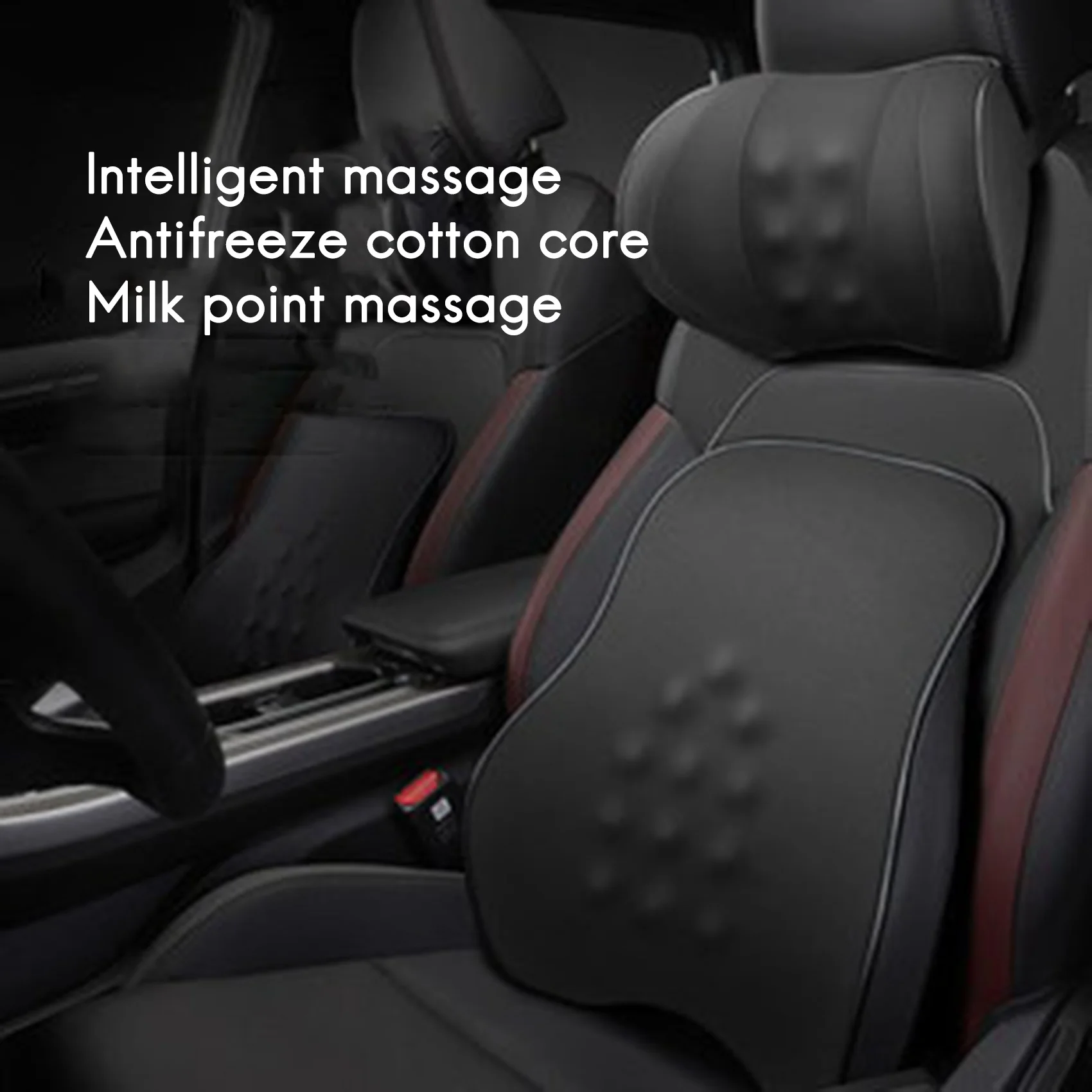 Car Massage Pillow Lumbar Pillow Universal Seat Back Support Relieve Fatigue Auto Back Support