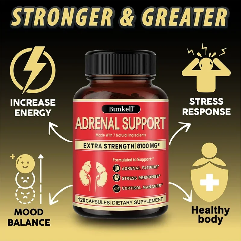 Adrenal Support Supplement – Releases Adrenal Fatigue, Cortisol Manager, Relaxes Stress and Anxiety, and Boosts Mood