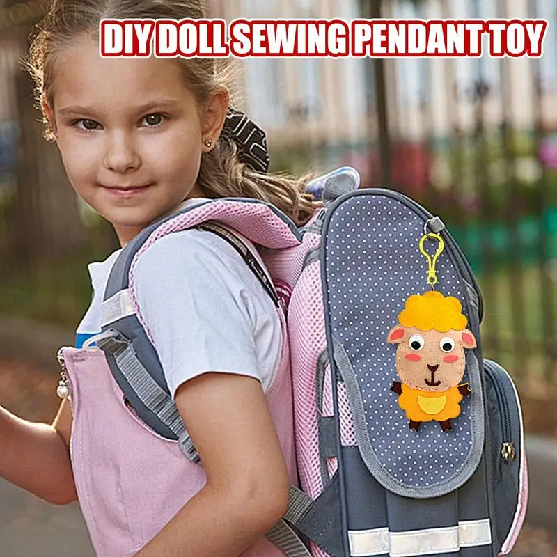 Doll Sewing Toys Handcraft Sewing Fun Easy Art Kits Bag Pendant Crafting Animal Doll Bag Charm Beginner Crafting Kit For Girls