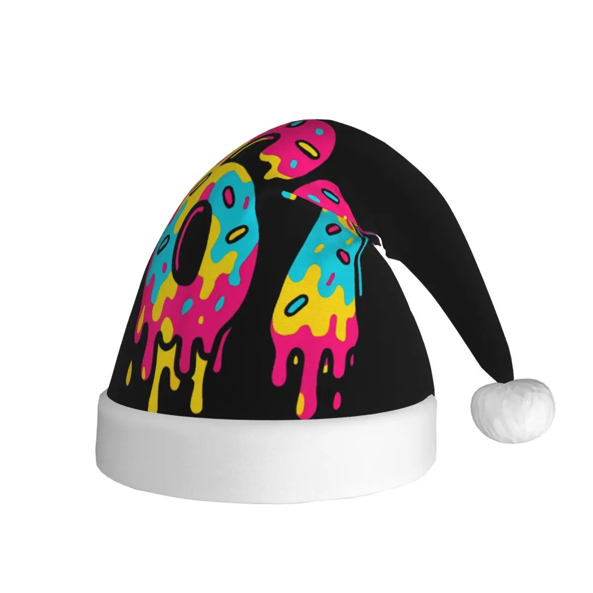 Six Seven Ice Cream Drip 67 Meme Gen Alpha Slang Christmas Hats for Adult Men Women Santa Hat Cap Xmas Gifts