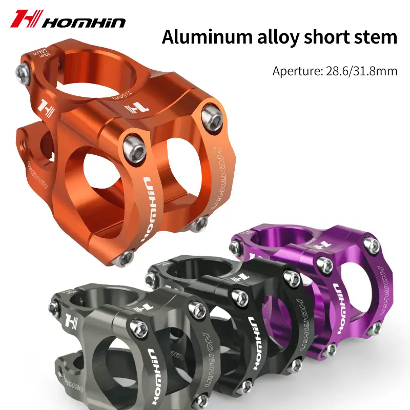 Homhin mtb power stem 31 8 cnc bicicleta de estrada mountain bike ponte curto riser mesa guiador alta resistência 35mm mtb peças