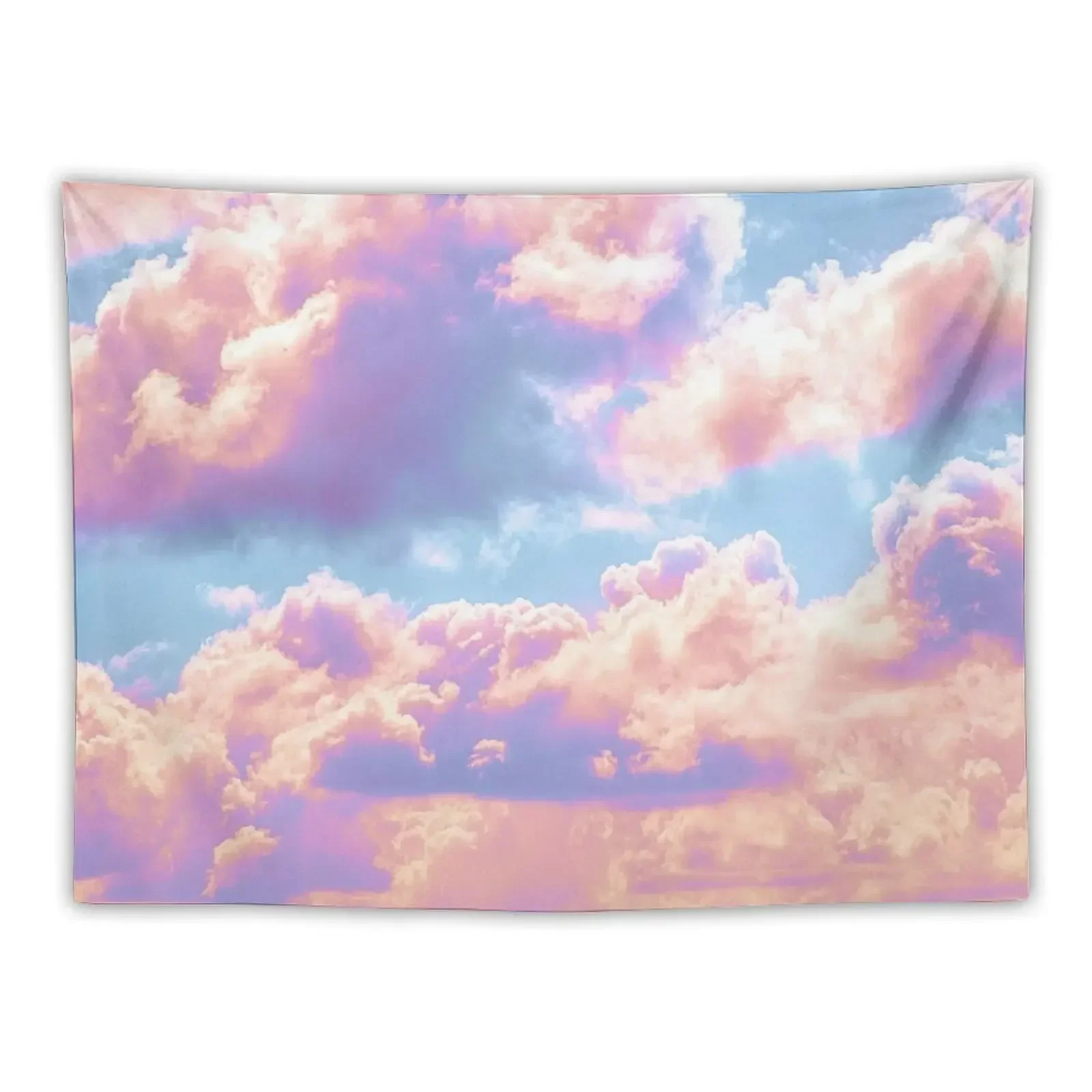 

Dreamy Cloudy Sky - Soft Aesthetic Pastel Pink Sunrise Tapestry Custom Kawaii Room Decor Tapestry