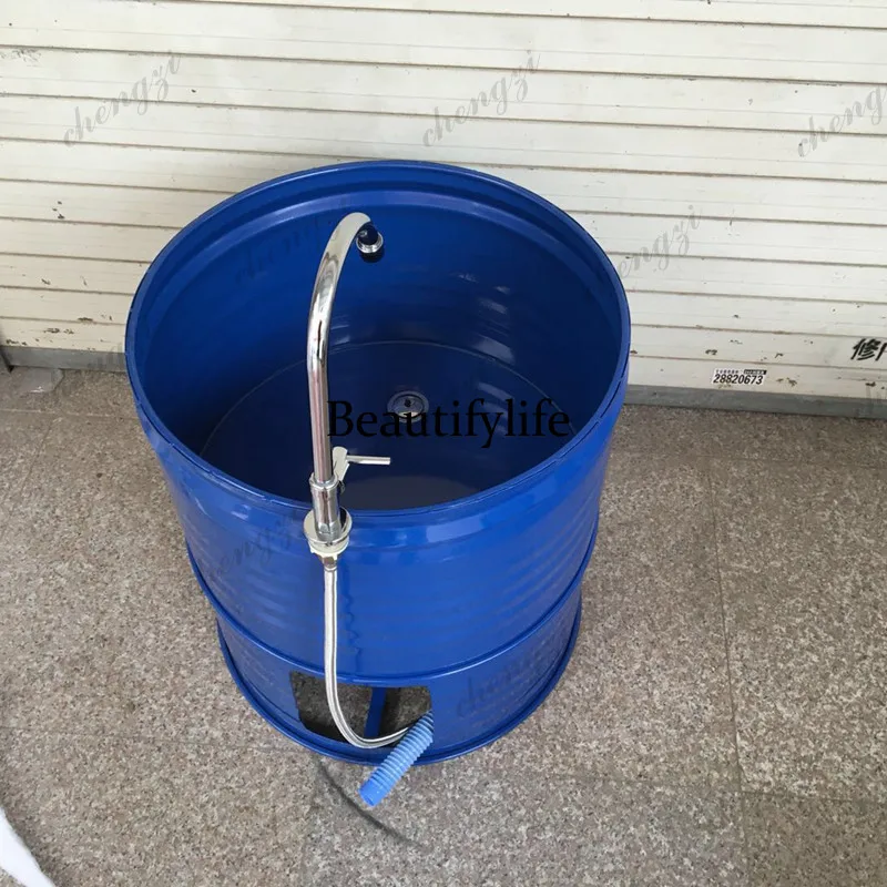 Industrial wind wrought iron floor-to-ceiling round retro mop pool large balcony bathroom mop pool