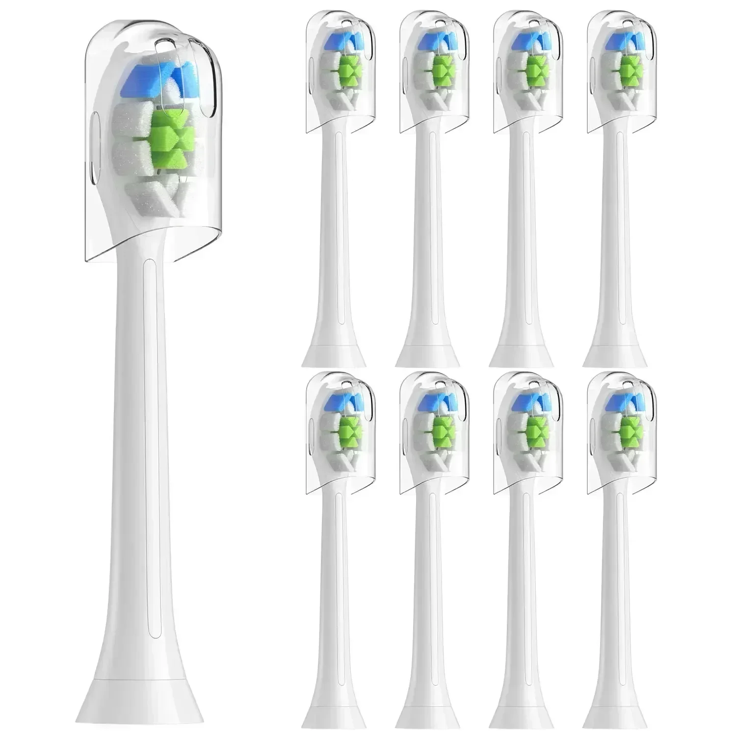 Confezione Da 8 Testine Di Ricambio Per Spazzolino Philips Sonicare Diamondclean HX6063, Con Tappi Igienici, Adatte Per Philips Sonicare Electri