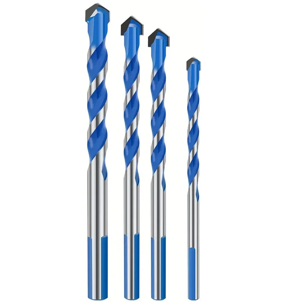 4 PCS Carbide Tile Drill Bit Set for Concrete Glass Plastic Drilling Precision Penetration Pointed Carbide Tip