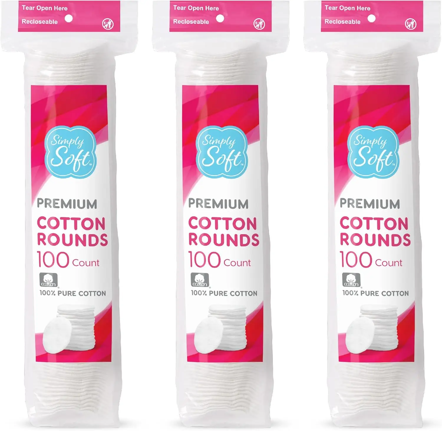 

Cotton Rounds for Makeup Removal, 100% Pure Cotton Pads, 300 Count