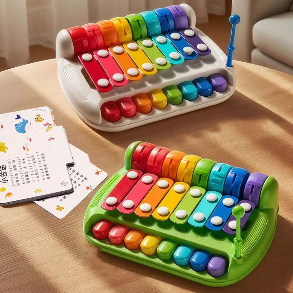 Kunststoff 8-Noten Klopfen Klavier Spielzeug Hand Klopfen Schlaginstrument Baby Musik Teigstock Spielzeug Xylophon Spielzeug 2 in 1