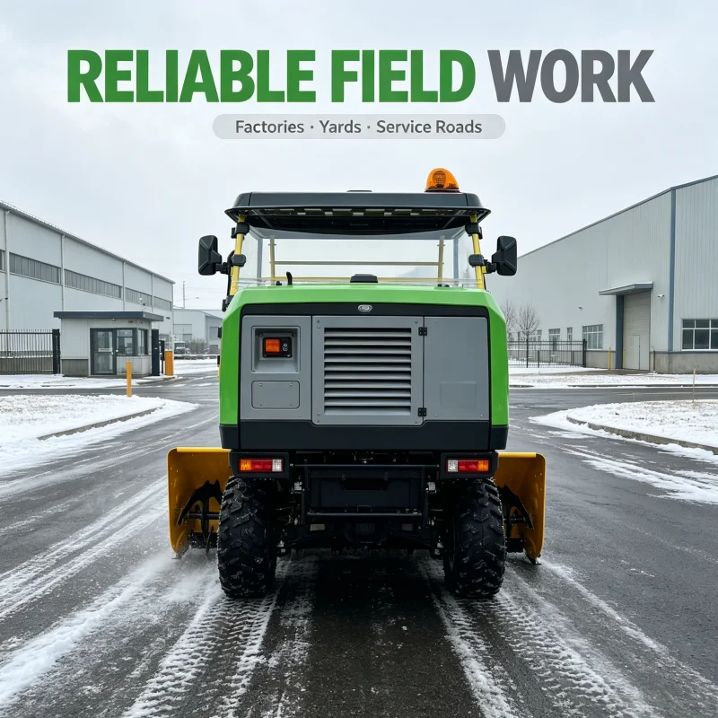 Riding Snow Sweeper For Driveways And Industrial Sites With Heavy Duty Snow Brush And Simple Controls Manufacturer Supply