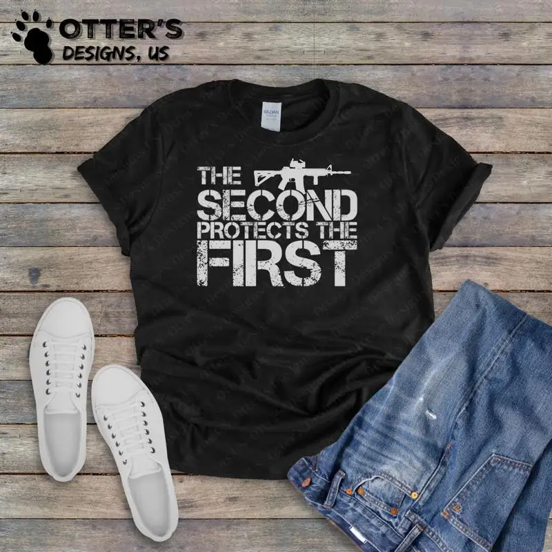 Camiseta The Second Protects FirsT II Pro 2a Enmienda Patriótica desgastada