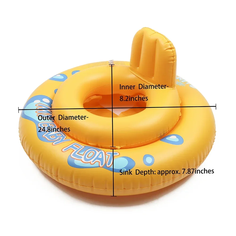 Swim Ring Baby Swimming Seat Baby Toys Cute Summer Inflatable Toddlers Bathtub Kids Wheels Portable Swimming Float Ring