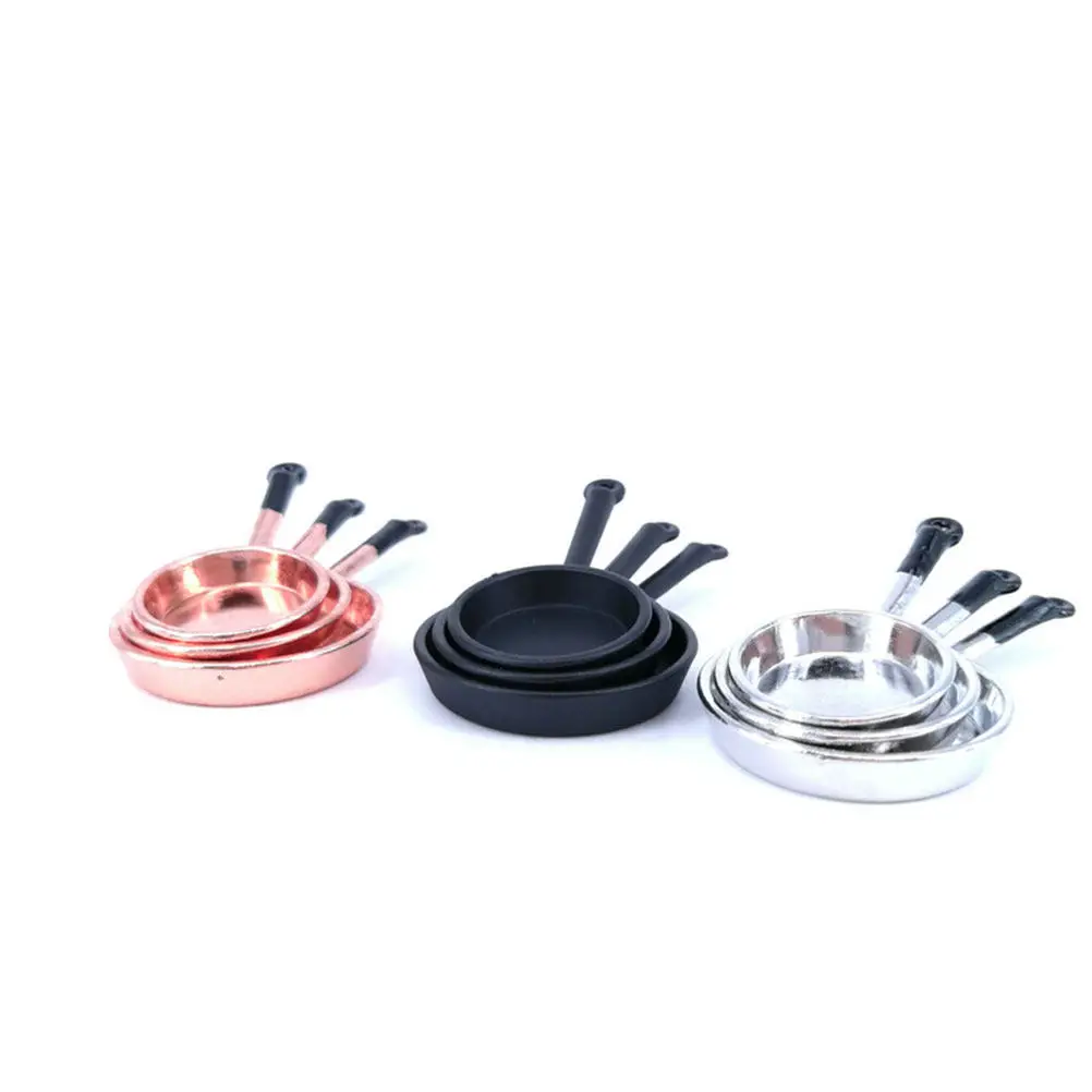 

1Set Mini Cookware Pans Set Alloy Holloware Accessories Creative Layout Props Simulation Micro Ornaments Household Theme